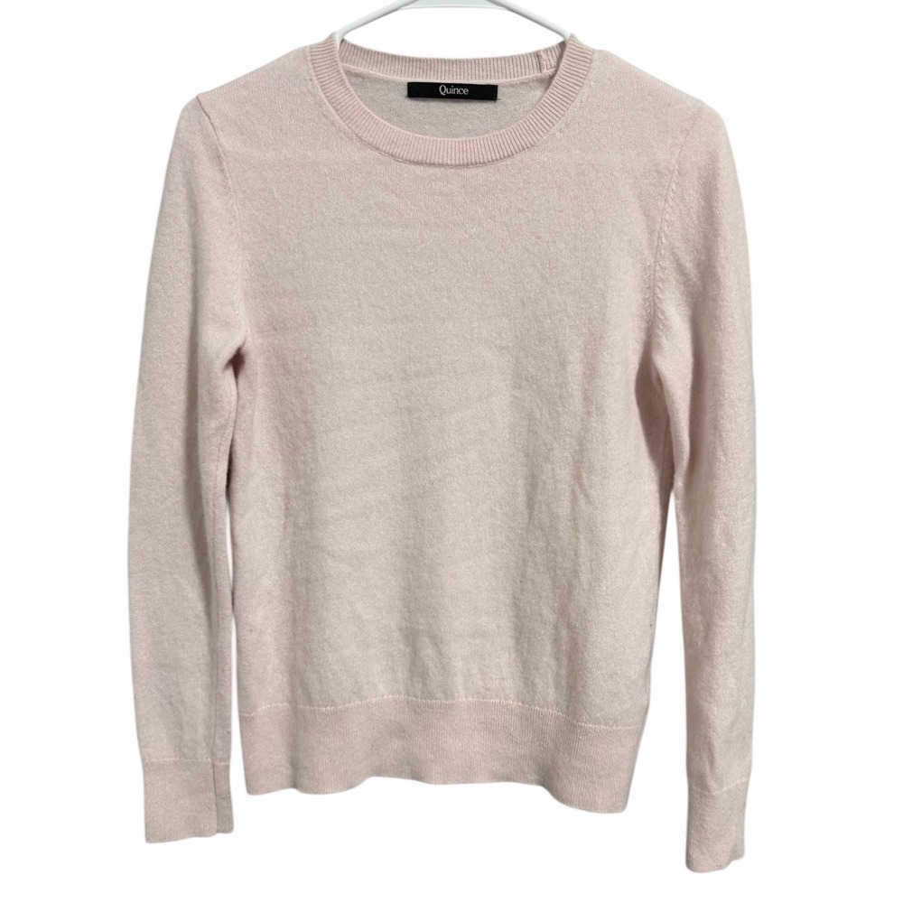 Quince Mongolian Cashmere Crewneck Sweater Light Pink Women's Size Small